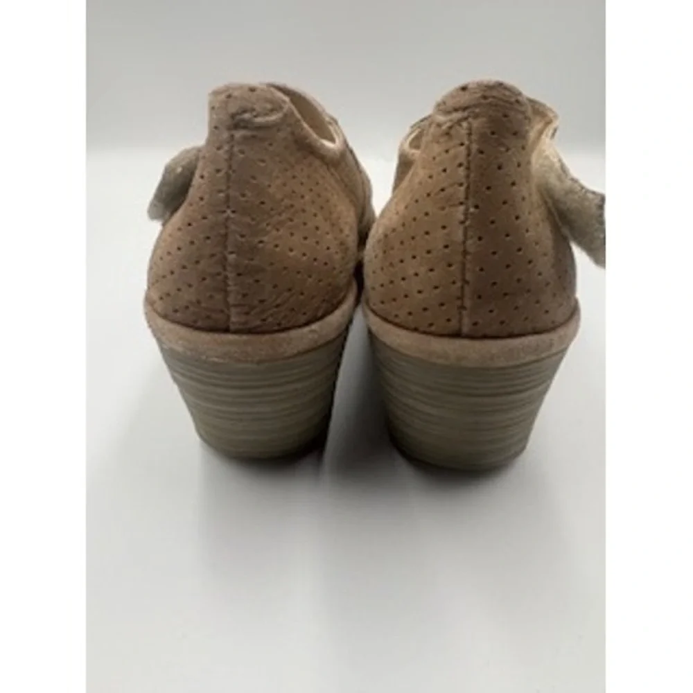 Fly London Yala Wedge Sandals Brown Perforated Suede Platform 39 EU 8-8.5 US